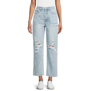 🆕 No Boundaries Juniors High Rise 90's Distressed Ripped Jeans Size: 13